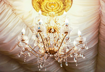 large lamp chandelier in a fashionable house.