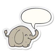 cartoon elephant and speech bubble sticker