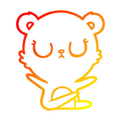 warm gradient line drawing peaceful cartoon bear