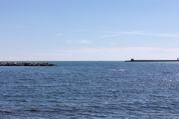 Panoramic view of Ligurian sea from Terrazza Mascagni