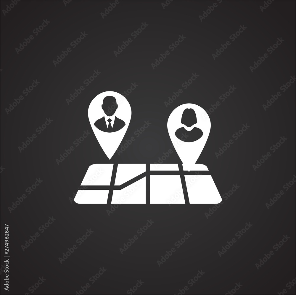 Poster geolocation related icon on background for graphic and web design. simple illustration. internet con