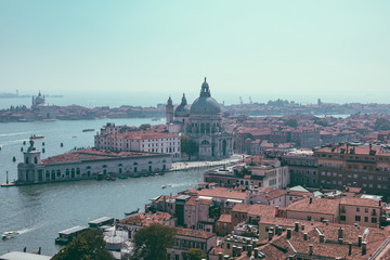 Obraz premium Panoramic view of Venice city and Basilica di Santa Maria della Salute