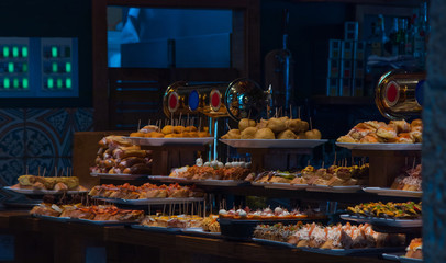 Fototapeta premium skewers and tapas typical of the basque country, skewers and gourmet cuisine