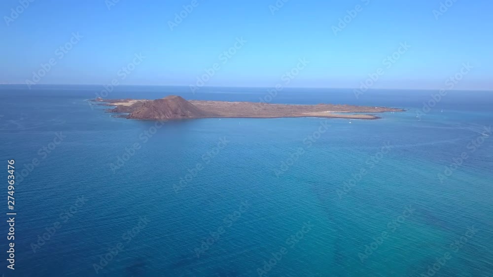 Sticker aerial view of the lobos island