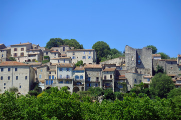 Fototapeta na wymiar Small medieval French village of Vezenobres located in the Gard department