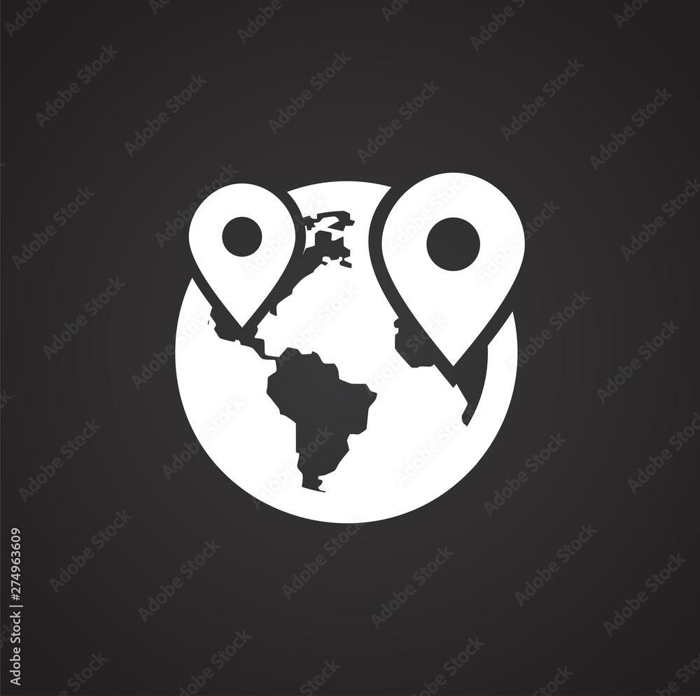 Poster geolocation related icon on background for graphic and web design. simple illustration. internet con