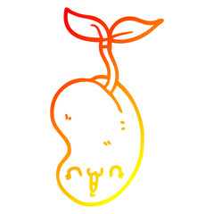 warm gradient line drawing cute cartoon seed sprouting