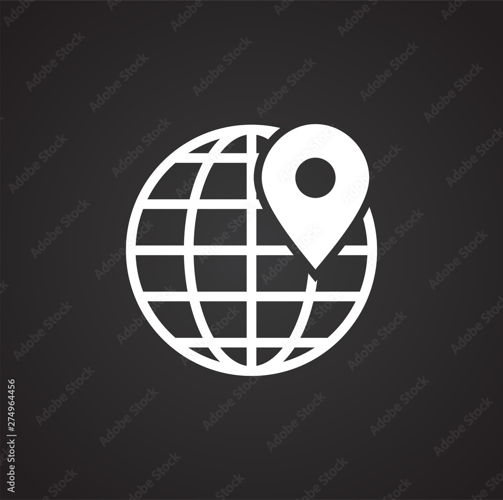 Poster geolocation related icon on background for graphic and web design. simple illustration. internet con