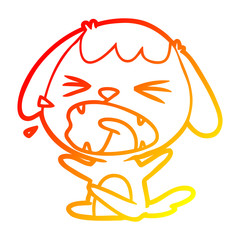 warm gradient line drawing cute cartoon dog barking