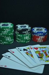 Poker cards - A full house hand