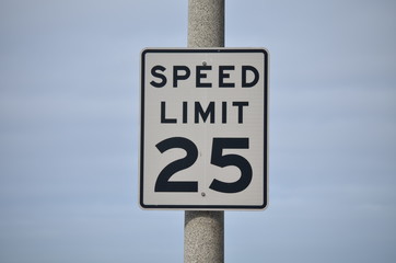 25 miles per hour speed limit sign