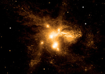 galaxy in a free space. 3D rendering