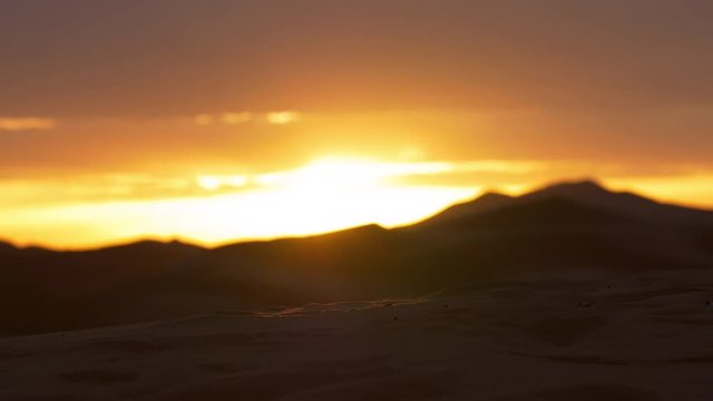 Beautiful sunrise in Erg Chebbi desert