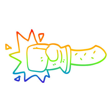 recommend clip art: rainbow gradient line drawing cartoon punch