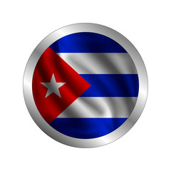 Waving Cuban flag, the flag of Cuba, vector illustration