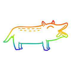 rainbow gradient line drawing cartoon funny dog