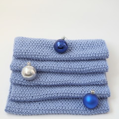 Close shot of cold weather winter handmade knitting clothes