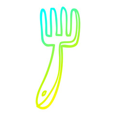 cold gradient line drawing cartoon fork