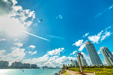 Skyscrapers in Miami Beach bayfront