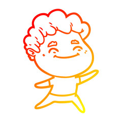 warm gradient line drawing cartoon friendly man