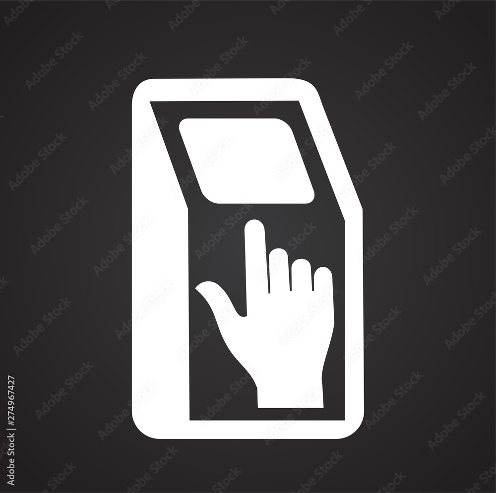 Poster pos terminal icon on background for graphic and web design. simple illustration. internet concept sy