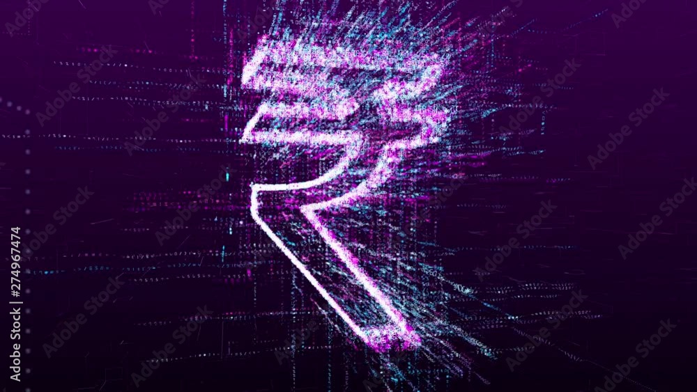 Wall mural an animation of the indian rupee money sign. consists of a stream of numbers and symbols in digital 