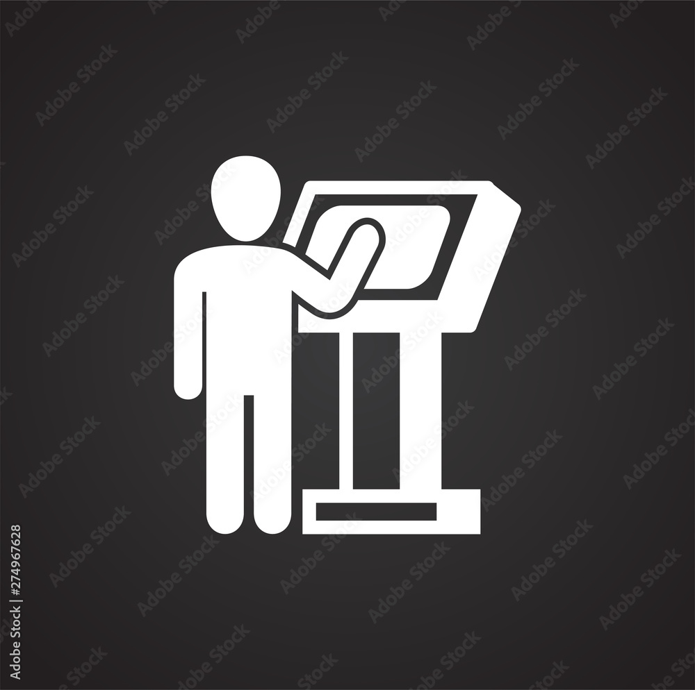 Poster pos terminal icon on background for graphic and web design. simple illustration. internet concept sy