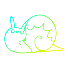 cold gradient line drawing cute cartoon snail