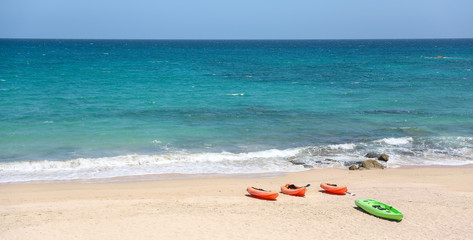 Kayak on the beach in Mexico