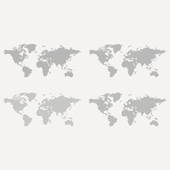 Fototapeta na wymiar World map vector, isolated on white background. Flat Earth, gray map template for web site pattern, anual report, inphographics. Globe similar worldmap icon. Travel worldwide, map silhouette backdrop