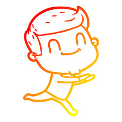 warm gradient line drawing cartoon friendly man