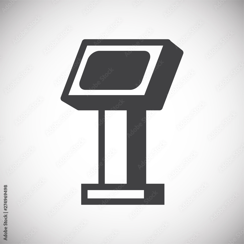 Poster pos terminal icon on background for graphic and web design. simple illustration. internet concept sy