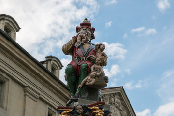 Fototapeta na wymiar Child Eater or Ogre fountain in Bern, Switzerland