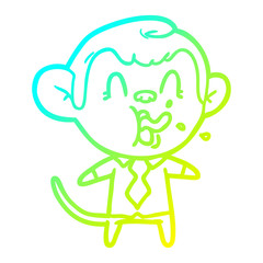 cold gradient line drawing crazy cartoon business monkey