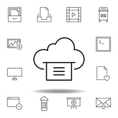 cloud data file print outline icon. Detailed set of unigrid multimedia illustrations icons. Can be used for web, logo, mobile app, UI, UX