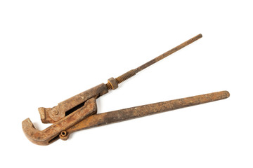 Old rusty adjustable wrench
