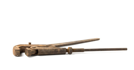 Old rusty adjustable wrench