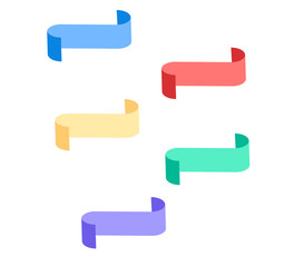 Set of curled banners.