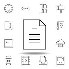 document file page outline icon. Detailed set of unigrid multimedia illustrations icons. Can be used for web, logo, mobile app, UI, UX