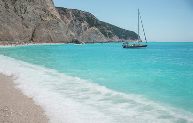 The Mediterranean Sea and the ship