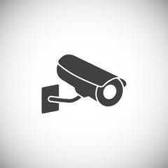 CCTV related icon on background for graphic and web design. Simple illustration. Internet concept symbol for website button or mobile app.