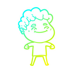 cold gradient line drawing cartoon friendly man