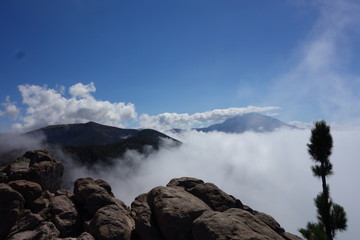 clouds over mountains vulcan Teide