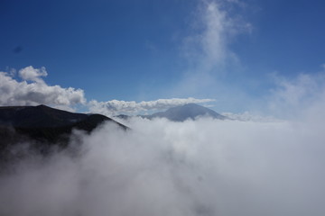 Naklejka na ściany i meble Clouds view Teide