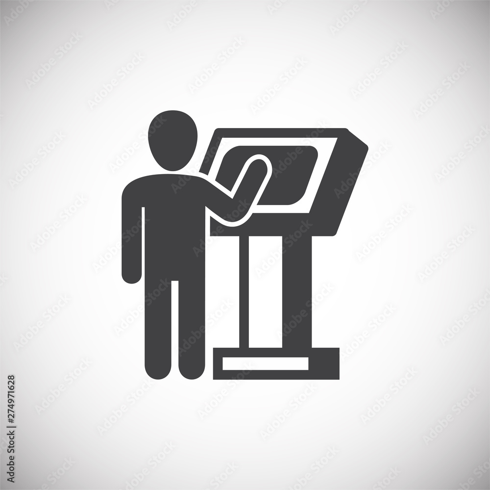 Poster pos terminal icon on background for graphic and web design. simple illustration. internet concept sy