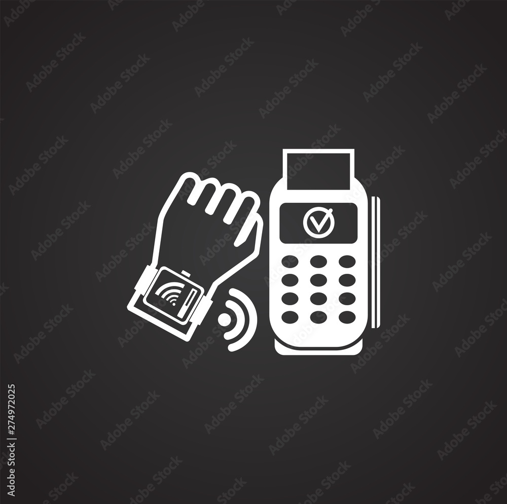 Poster pos terminal icon on background for graphic and web design. simple illustration. internet concept sy