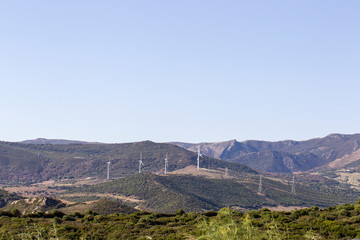 Fototapeta premium Wind turbines on the Spanish coast near Gibraltar