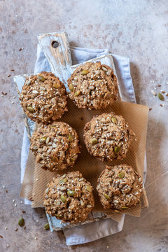 Healthy Muffins With Fall Spices And Pumpkin Seeds