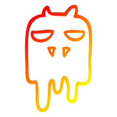warm gradient line drawing cartoon spooky ghost
