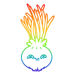Fototapeta premium rainbow gradient line drawing cartoon onion